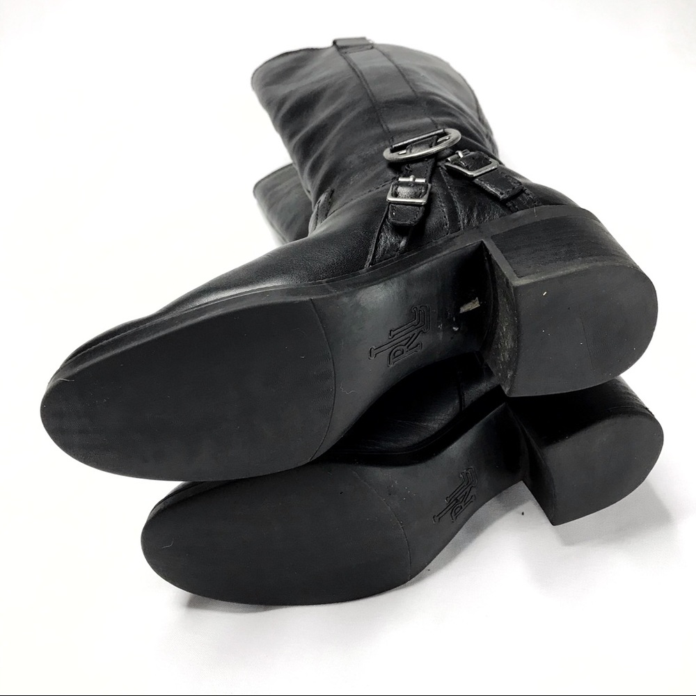 Lauren Ralph Lauren Calvina Tall Black Genuine Leather Boots Size 5.5 - Picture 9 of 10
